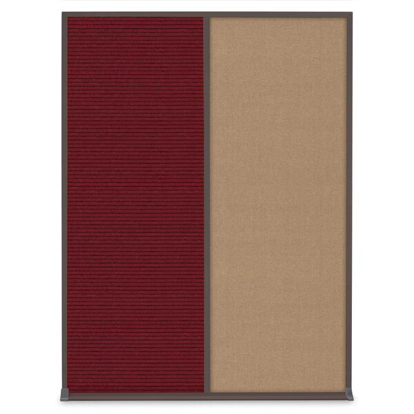 United Visual Products Single Door Radius Plus Corkboard, 24"X UV8001PLUS-SATIN-CORK - main